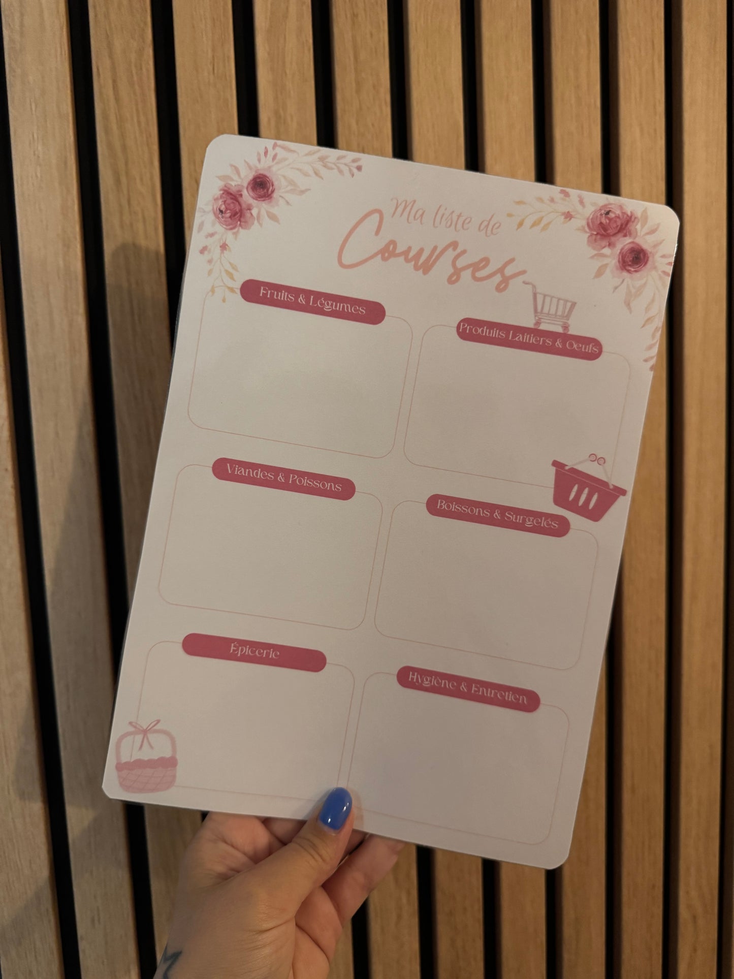Fiche « Ma liste de courses » A4 Plastifiée