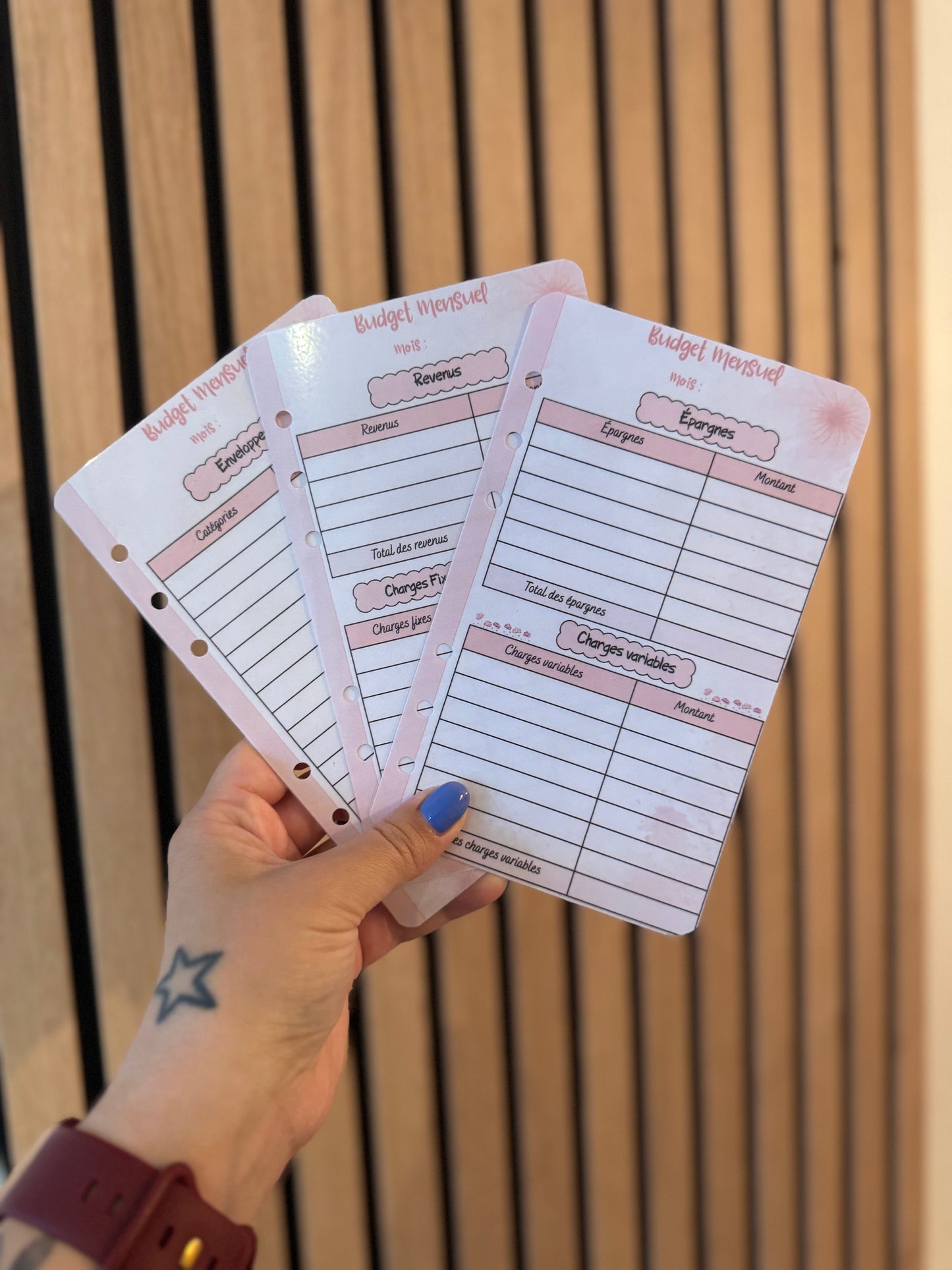 3 Fiches Budgétaires Rose 🌸