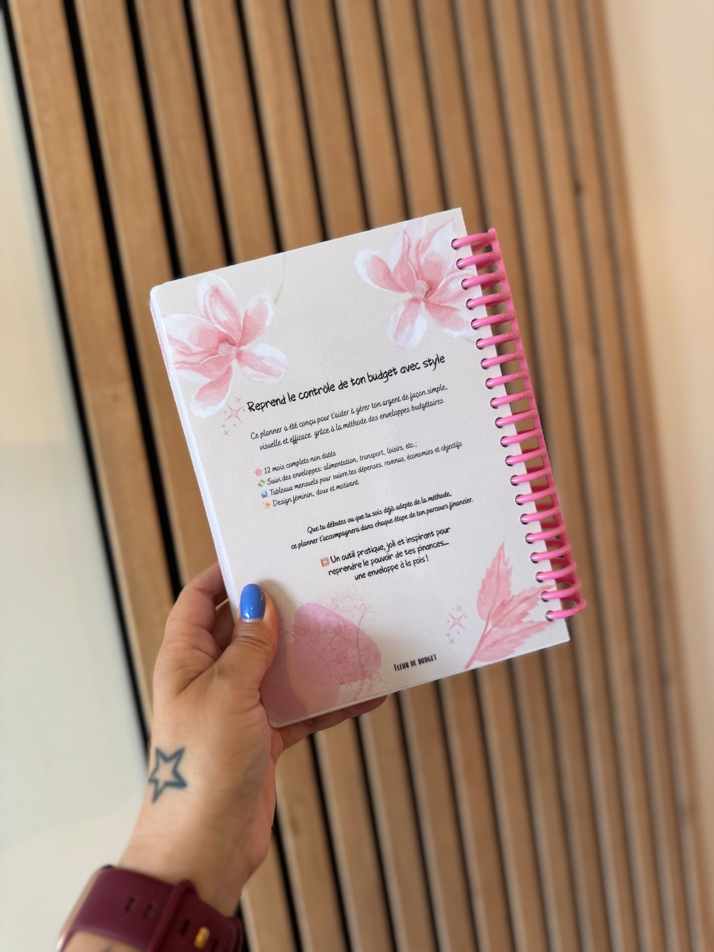 Budget Planner A5 12 mois Rose Fleuri