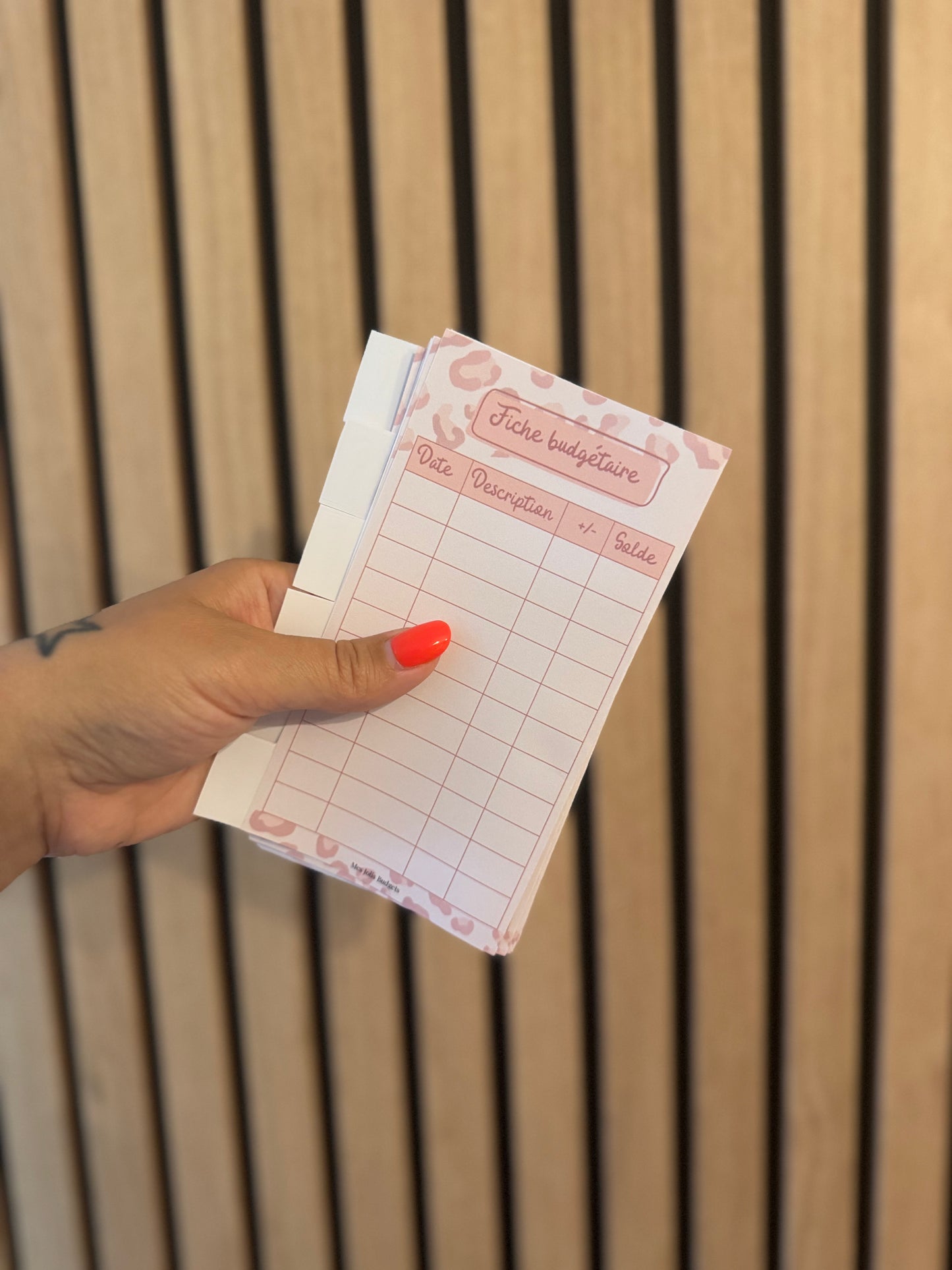 Lot de 6 Enveloppes Portefeuille Personnalisables Léopard Rose