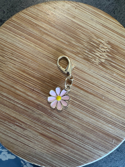 Breloque Décorative Classeur – Fleur Rose 🌸