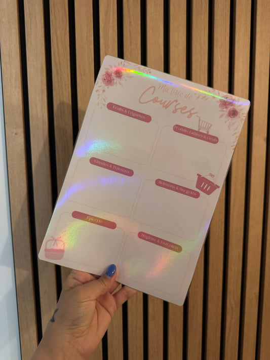 Fiche « Ma liste de courses » A4 Plastifiée