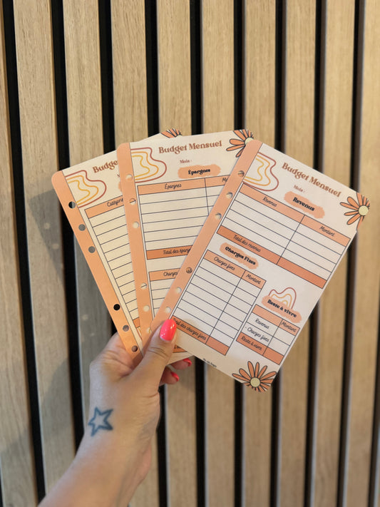 3 fiches budgétaires orange 🧡