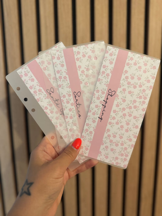 Enveloppes budget faites main A6 – Finition brillante ou mate | Collection Pinky Flower