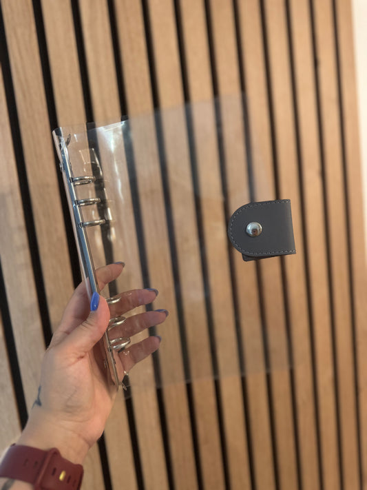 Classeur A5 transparent gris