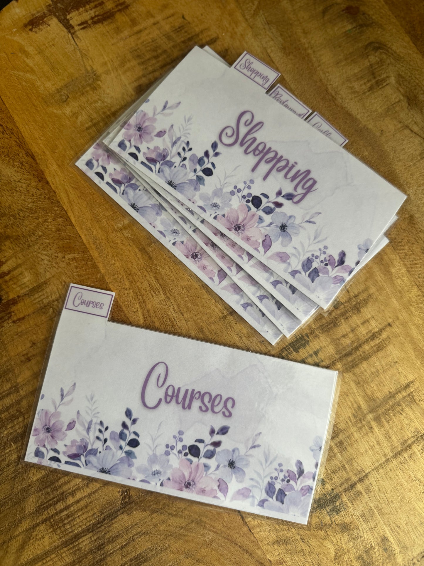 Lot de 6 Enveloppes Portefeuille Personnalisables Violettes