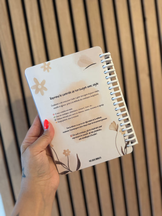 Budget Planner A5 12 mois Beige Fleuri