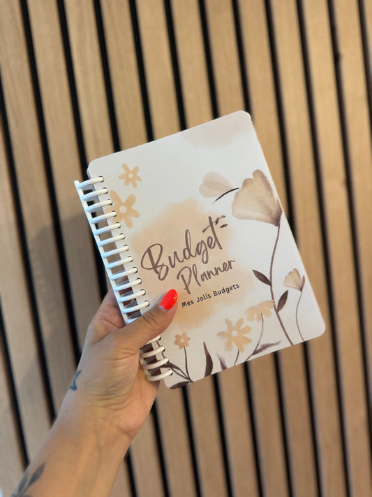Budget Planner A5 12 mois Beige Fleuri