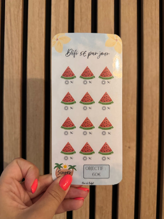 Tracker défi 5€ par jour - Version été