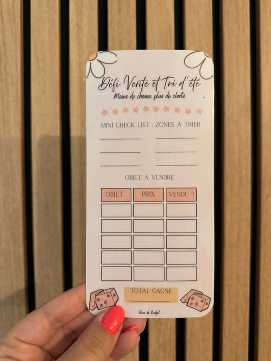 Tracker défi Vente et tri d’été