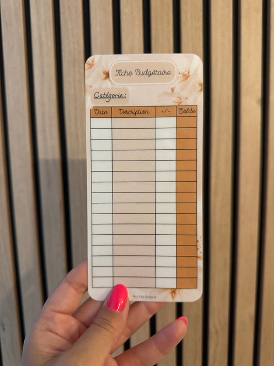 Tracker suivi budgétaire - Beige Fleuri